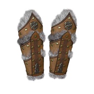 Viking Medieval Wrist Guard Hand Protector Fur Mongolian Style Cosplay Props Samurai Armor วัสดุอื่น