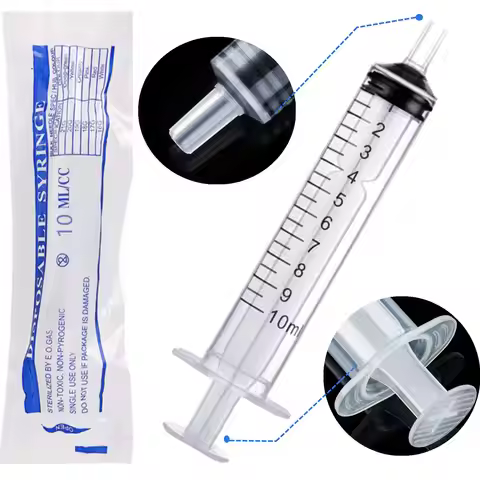 100pcs 10ml/10cc Sterile Disposable Plastic Syringe Luer Slip Tip, Individually Wrapped For Lab Use,