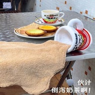 【有間文創】原創“牛馬淡奶”奶茶杯擦手巾黑白淡奶港式奶茶玩偶