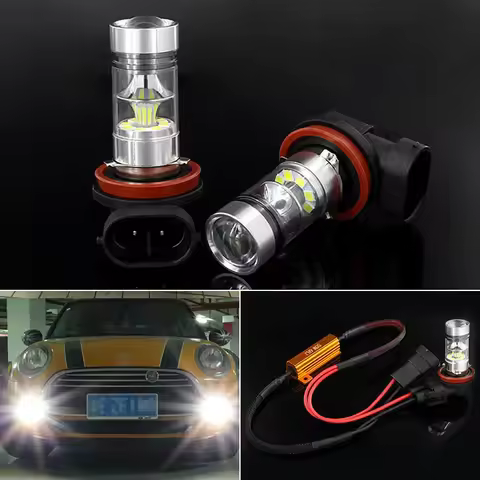 2Pcs Canbus H8 H11 Led Fog Lights Bulb 6000k For Volkswagen Polo Sedan BMW E46 E39 Mini Cooper r56 A