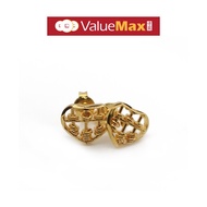 22K Gold Abacus Heart Earstud
