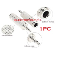 3.5mm To 6.35 mm Adapter 6.35 Plug To 3.5 Jack Stereo Audio Adaptor Silver