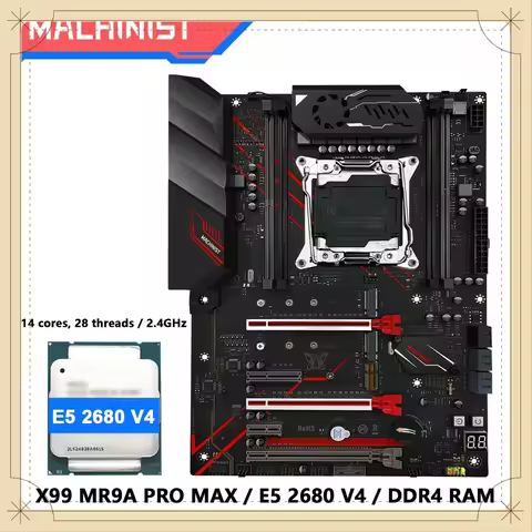 MACHINIST X99 Motherboard Xeon E5 2680 V4 LGA 2011-3 CPU Combo DDR4 16GB RAM Kit Set MR9A PRO MAX Su