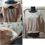 BLOUSE RAJUT BATWING KALONG BROKAT AXES FEMME PRELOVED IMPORT