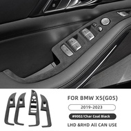 แผ่นปุ่มเปิดหน้าต่างประตูรถยนต์หนังนิ่มแอร์สปีดสำหรับ BMW X5 G05 19-23สวิทช์ขอบหน้าต่างโครงลิฟต์หน้า