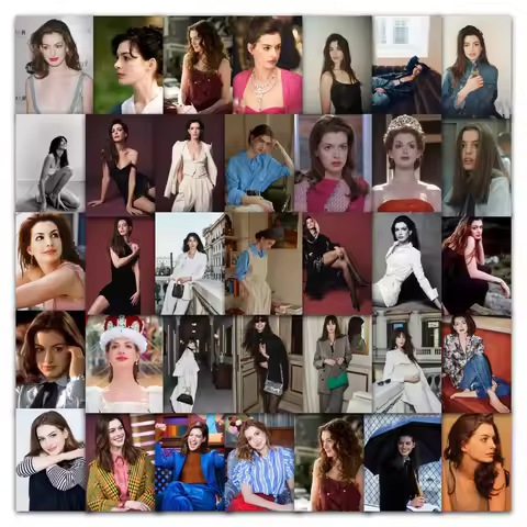 60Pcs/Set Anne Hathaway Graffiti Stickers Creative Phone Case Computer Laptop Helmet Notebook DIY De