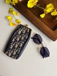 中古正品Christian Dior迪奧Oblique 老花收納包 眼鏡包墨鏡