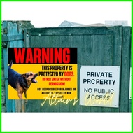 Signage: Beware of Dog Sign Beware of Dogs Signage Stickers / Laminated Signage / PVC / Sintra
