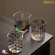 SEOUL Whiskey Glasses Bourbon Colorful Painting Drinking Whiskey Glass Cup