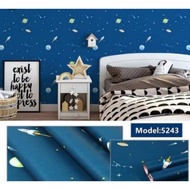 Planet Wall Stickers biru \\ Outer Space Wallpaper Stickers
