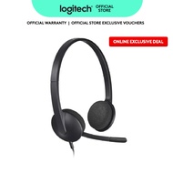 Logitech H340 Wired Headset, Stereo Headphones with Noise-Cancelling Microphone, USB, PC/Mac/Laptop