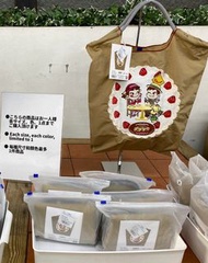 Ball & Chain 男女 牛奶妹 大袋 刺繡 聯名 超輕防水 單肩包 環保袋  不二家 牛奶糖 日本代購