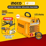 INGCO Portable Welding Machine Inverter IGBT ARC MMA + FREE Cordless Drill | OSOS