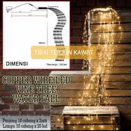 Lampu Natal Tirai Air Terjun Kawat Waterfall Meteor Shower Light 200 LED + Adaptor 12V