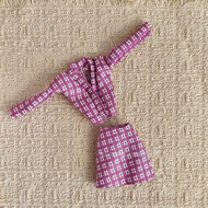 30cm/11.5inch doll clothes a checkered suit set 2pcs=jacket+skirt business style pretend to be a whi