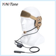 YiNiTone Brown HD03 Tac Bowman Elite II Radio Headset Mic with U94 PTT Adapter for Baofeng UV-9R UV-