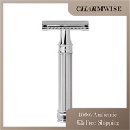 Edwin Jagger Chrome Barley Effect Handle DE89BA11BL Double Edge Safety Razor Traditional Razor Made 