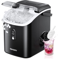 EUHOMY Nugget Ice Maker Countertop with Handle, Ready in 6 Mins, 34lbs Per Day, Removable Top Cover,