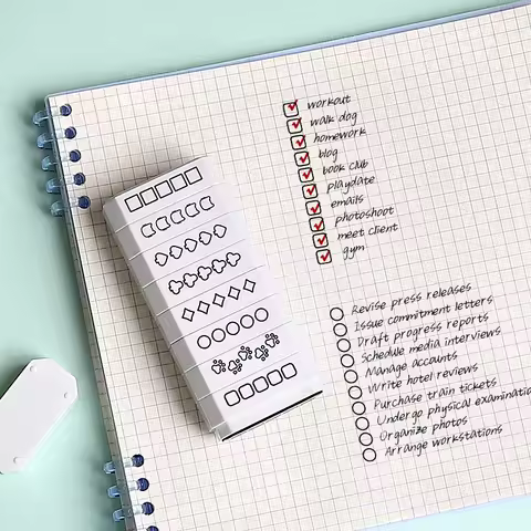 1pcs -8 layer Check Stamp, Checklist Planner Stamp, Bullets Stamp, To Do List Stamp
