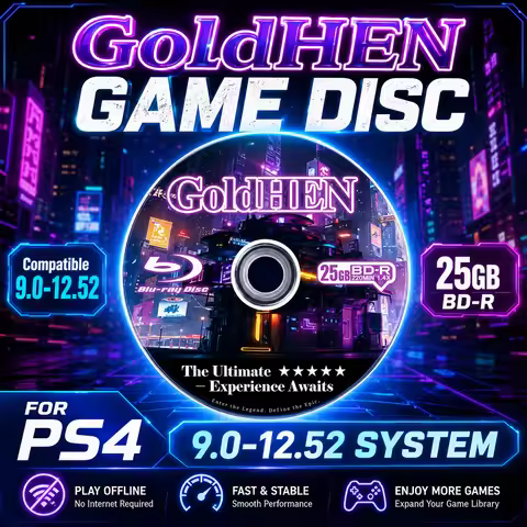 GoldHEN Game Disc for PS4 9.0-12.52, One-Click Start, Plug & Play, Stable Performance, Premium Gamin
