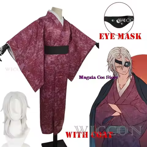 Uzui Tengen Fantasy Anime Demon Cosplay Slayer Costume Disguise Adult Men Cosplay Roleplay Eye Mask 