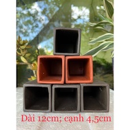 New square ceramic cave, 12cm long, 4.5cm side for fish, shrimp, pleco, Crayfish, cory