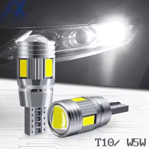 2X Car T10 Bulb W5W 194 LED Signal Light 12V 6000K Trunk Lamps Auto No Side 6SMD 5630 Claerance Erro
