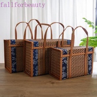 FALLFORBEAUTY Storage Basket Durable Creative Camping Outdoor Picnic Moon Cake Hand-Woven Gift Box