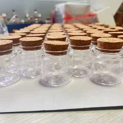 6/12/24 PCS 50ml Cork Glass Bottles 33×47×50mm Small Candle Glass Jars Spice Storage DIY Crafts Seed