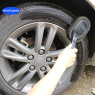 [AME]Tire Shine Applicator Arc Design Wear-resistant Sponge Car Tire Cleaning Brush with Long Handle for Car Tire