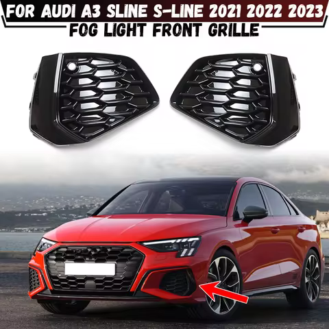 Car Front Bumper Fog Light Lower Grille Grill Cover For Audi A3 S-line 2021 2022 2023 8YG807671A 8YG