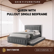 [SARAWAK] Bed Queen with Single Pullout/BedFrame Katil Queen Katil Single Pull Out/Double Decker/FURNITURE/床架/睡房家具