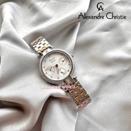 [Original] Alexandre Christie 2690 BFBTRSL Multifunction Women Watch with Silver and Rose Gold Stainless Steel Bracelet