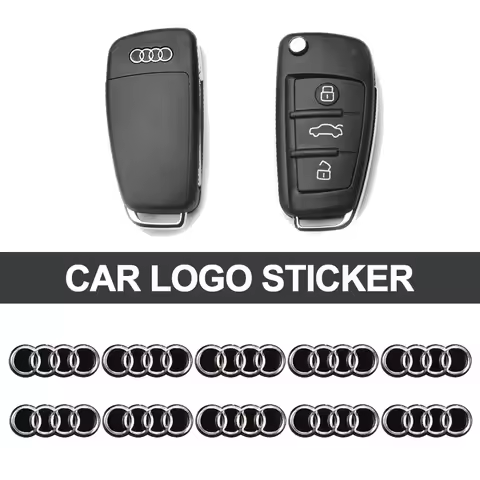 16mm Car Remote Key Sticker Aluminum Emblem Decal For Audi RS6 A1 A2 A3 A4 A5 A6 A7 A8 Q1 Q2 Q3 Q4 Q