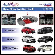 AUTOFUN Rear Floor Soundproofing / Noise Deadening Solution Pack – 2 LAYERS (Compact / Sedan / MPV / SUV / Van)