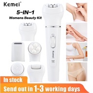 Kemeiเครื่องกำจัดขนสำหรับสุภาพสตรีไฟฟ้าขจัดหนังด้านเท้าที่โกนขนบิกินี่เครื่องโกนขนบนหน้าFace Epilator Skin Careสำหรับใบหน้าขาใต้วงแขนจัดส่งฟรี