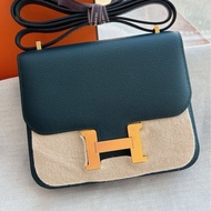 全新閑置品  HERMES 康康mini 19 松柏綠 D刻