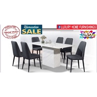 LX- K923, 4.7ft x 2.7ft Imported  MARBLE TABLE + 6 Chairs, JC8-6. Different Model Chairs Different  