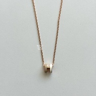 全新 Hermès mini pop H 奶茶拚白色 玫瑰金項鍊