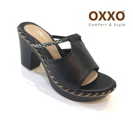 OXXOรองเท้าแฟชั่น รองเท้าแตะเพื่อสุขภาพ ส้นสูง แบบสวมใส่กระชับเก็บรูปเท้า ส้นพียูเย็บเชือกด้วยมือเพิ่มความสวย SK0171