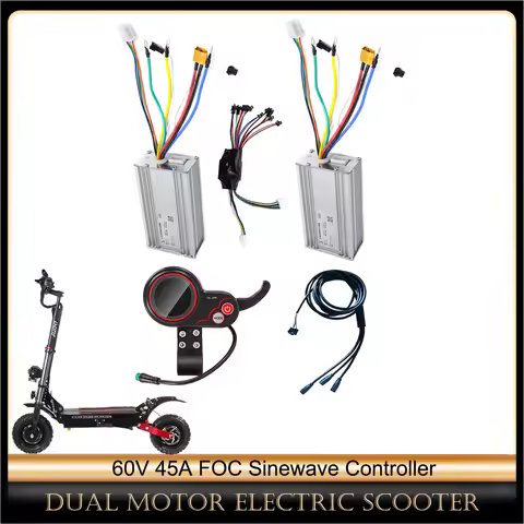 YUNLI Upgraded 60V 45A 50A Scooter Controller for Dual motor 5600w 6000w electric scooter QS-S4 TF-1