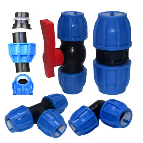 1 Pcs 20/25/32mm PVC PE Tube Tap Water Splitter Plastic Quick Valve Connector Garden Agriculture Irr