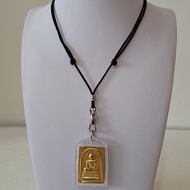 Thai Amulet Accessories: Rope String Amulet Necklace With 1 Ah Fook Hook (Gold &amp; Silver) Adjustable Length - Design 1