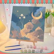 Niscalla Paint by Number 20x20cm DIY Paint kit with Frame Digital Painting Landscape Cartoon Anime Series/Children's Crafts Painting Number Canvas Material/Coloring by Numbers/Paint by Number/Painting kit Deco Coloring art