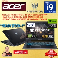 #AP133 USED ACER PREDATOR PH317 Helios Gaming Laptop intel i9-11900H 16GB 512GB SSD NVIDIA RTX3060 R