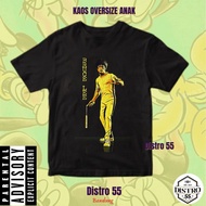 BRUCE LEE CHILDREN'S T-SHIRT YELLOW SUIT/ DISTRO 55 BANDUNG BLACK OVERSIZE CUT MODEL/