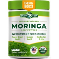 PURA VIDA MORINGA Moringa Powder Organic Single Origin 8 oz - Premium 100% Leaf Powder, USDA Organic