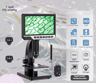 พร้อมส่ง HD 7นิ้ว2000Xกล้องจุลทรรศน์ดิจิตอลสำหรับDIY 500X 1000X USB อุตสาหกรรมกล้องจุลทรรศน์ต่อเนื่อ