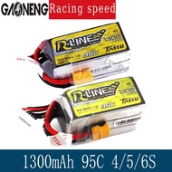 Tattu R-Line 1.0 LiPo 1300mAh 14.8V 18.5V 22.2V 95C 4S 5S 6S Lipo Battery Pack With XT60 Plug for RC