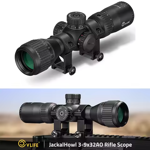 CVLIFE Rifle Scope 3-9x32 Compact Riflescope Red/Green Illumination Crosshair Reticle Sights with Mo